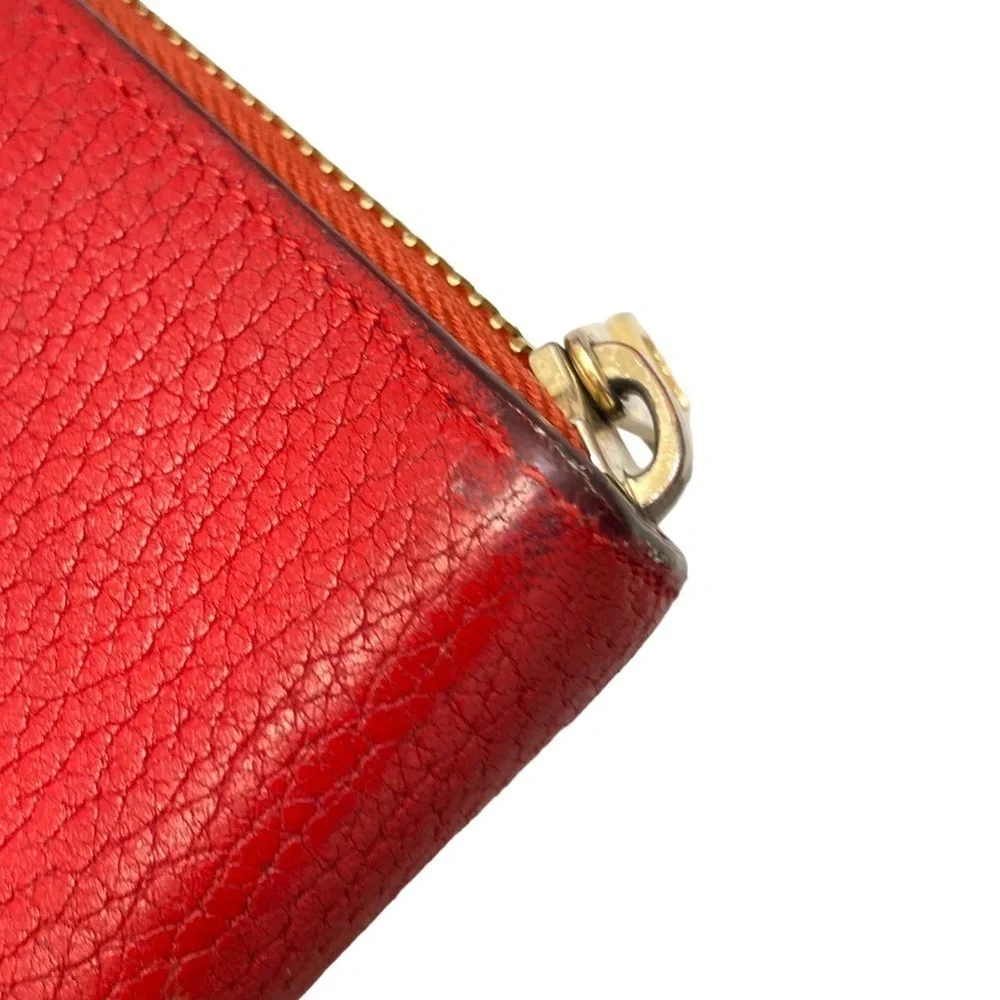 Chloe red pebbled leather drew clutch wallet